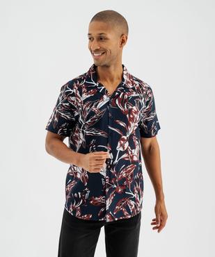 Chemise manches courtes à motif feuillage homme vue1 - GEMO (HOMME) - GEMO