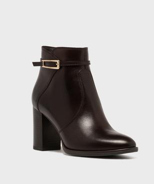 Boots en cuir à talon et bout amande femme - Tanéo vue2 - TANEO - GEMO