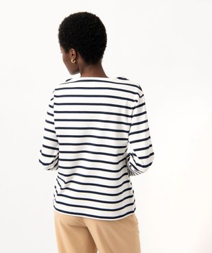 Tee-shirt rayé à manches longues femme vue3 - GEMO(FEMME PAP) - GEMO