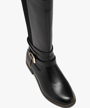 Bottes femme unies avec détails métallisés  vue5 - GEMO (CASUAL) - GEMO