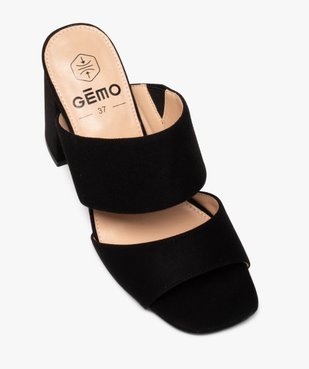Mules femme à talon haut en suédine avec bout carré vue5 - GEMO(URBAIN) - GEMO