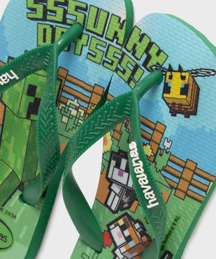 Tongs imprimés Minecraft garçon - Havainas vue3 - HAVAIANAS - GEMO