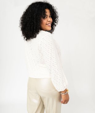 Blouse manches 3/4 en maille ajourée femme grande taille vue4 - GEMO 4G GT - GEMO