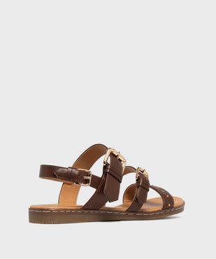 Sandales plates avec brides à boucles et à clous femme - Valentina Baldano vue4 - VALENTINA BALDA - GEMO