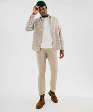 Chemise à carreaux en flanelle de coton homme vue5 - GEMO 4G HOMME - GEMO