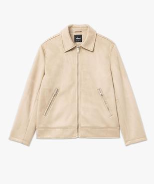 Blouson en suédine fermeture zippée homme vue4 - GEMO (HOMME) - GEMO