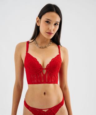 Soutien-gorge bustier push-up en dentelle vue2 - GEMO(HOMWR FEM) - GEMO