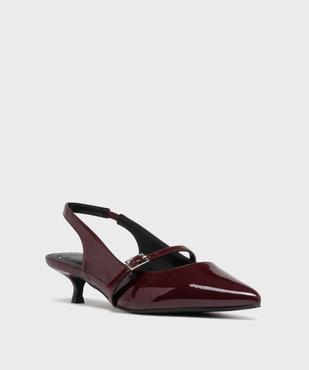 Escarpins kitten heels à bout pointu et talon ouvert femme vue2 - FOLLOW ME - GEMO