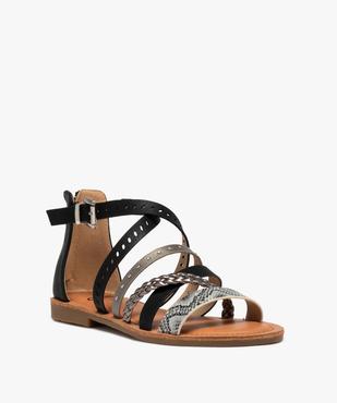 Sandales femme à talon fermé et brides fantaisie vue2 - GEMO (CASUAL) - GEMO