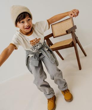 Tee-shirt manches courtes à motif et finitions contrastantes garçon vue5 - GEMO 4G GARCON - GEMO