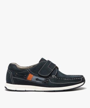 Chaussures bateau homme confort dessus en cuir uni et à scratch vue2 - G'FLEX GEMO FOR GOOD - GEMO