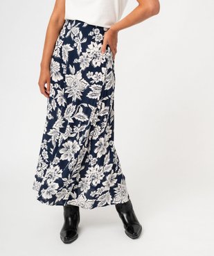 Jupe longue en viscose à motifs femme vue1 - GEMO(FEMME PAP) - GEMO