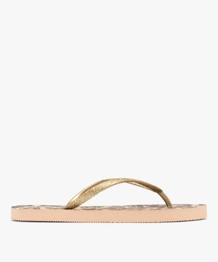 Tongs à brides pailletées et semelle motif léopard femme  vue2 - GEMO (PLAGE) - GEMO