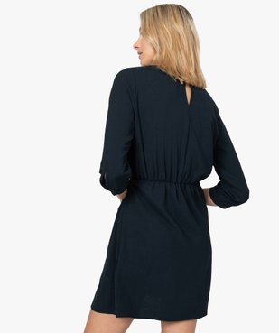Robe femme unie avec bas forme portefeuille vue3 - GEMO(FEMME PAP) - GEMO