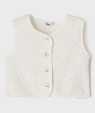 Gilet sans manches en lainage bouclette fille vue1 - GEMO (ENFANT) - GEMO