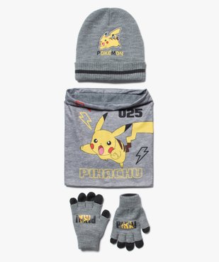 Ensemble garçon : bonnet + gants + écharpe - Pokemon vue1 - POKEMON - GEMO