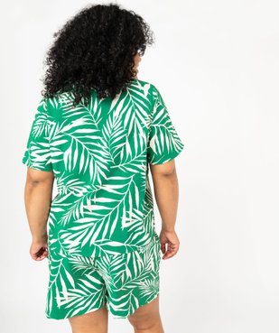 Blouse manches courtes fluide à col V et imprimé femme grande taille vue3 - GEMO (G TAILLE) - GEMO