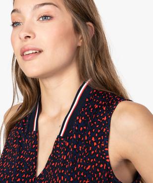 Débardeur femme fluide imprimé à col V sportswear vue2 - GEMO(FEMME PAP) - GEMO
