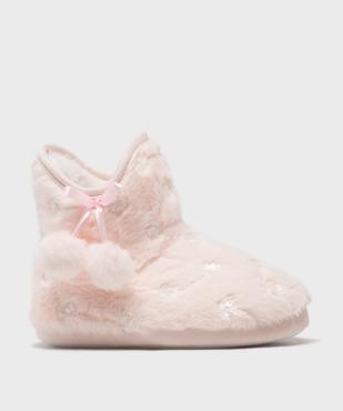 Chaussons boots fourrés fille vue1 - GEMO (ENFANT) - GEMO