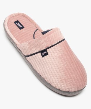Chaussons femme mules plates en velours côtelé - Dim vue5 - DIM - GEMO