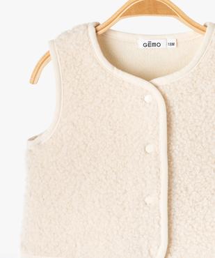 Gilet sans manches en sherpa bébé fille  vue3 - GEMO(BEBE DEBT) - GEMO