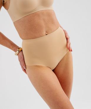 Culotte taille haute unie en microfibre femme vue1 - GEMO(HOMWR FEM) - GEMO