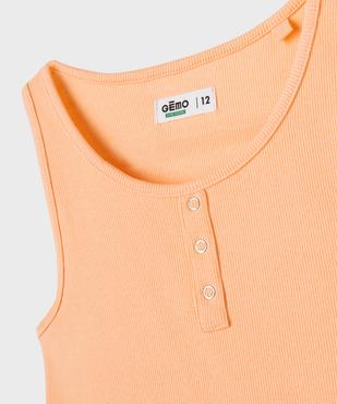 Débardeur en maille côtelée extensible fille  vue2 - GEMO 4G FILLE - GEMO