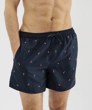 Short de bain à petits motifs brodés homme vue2 - GEMO 4G HOMME - GEMO