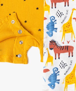 Combishort bébé garçon à manches courtes en jersey de coton (lot de 3) vue2 - GEMO(BB COUCHE) - GEMO