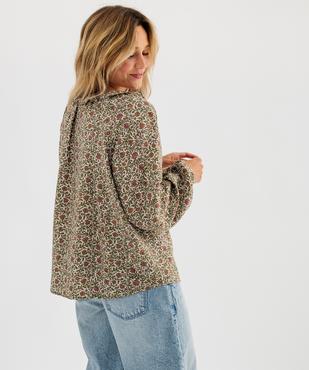 Blouse manches longues en viscose fleurie femme vue3 - GEMO 4G FEMME - GEMO