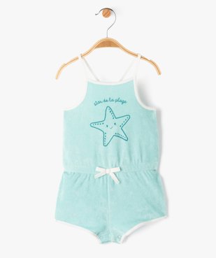 Combishort bébé fille en éponge à fines bretelles croisées au dos vue1 - GEMO(BEBE DEBT) - GEMO