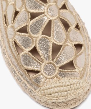 Espadrilles en toile fleurie ajourée et pailletée femme vue6 - GEMO (SPORTSWR) - GEMO