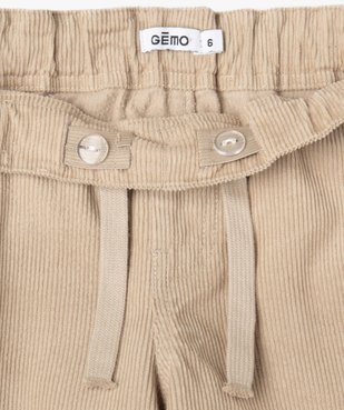 Pantalon chino en velours à taille élastiquée garçon vue3 - GEMO (ENFANT) - GEMO