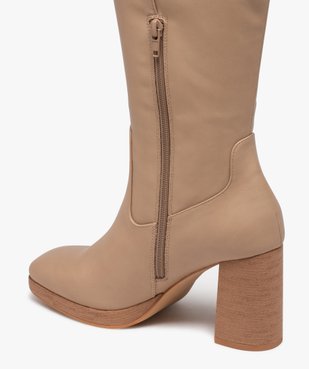 Bottes femme unies à talon haut et à bout carré vue6 - GEMO(URBAIN) - GEMO