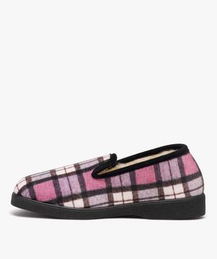 Chaussons femme pantoufles à carreaux intérieur en laine vue3 - GEMO(HOMWR FEM) - GEMO