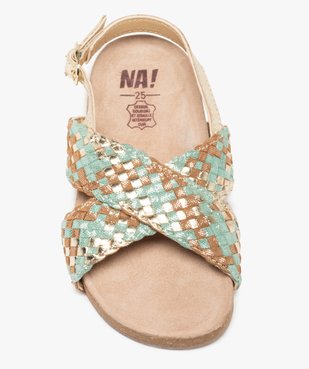Sandales fille à brides tressées en cuir – NA! vue5 - NA! - GEMO