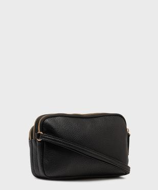 Sac à bandoulière 3 compartiments zippés en matière grainée femme vue5 - GEMO (ACCESS) - GEMO