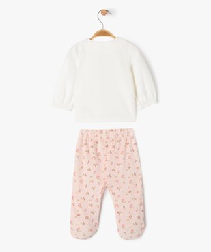 Ensemble 2 pièces en velours imprimé fleuri bébé vue4 - GEMO(BB COUCHE) - GEMO