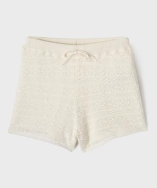 Short en maille façon broderie fille vue1 - GEMO (JUNIOR) - GEMO