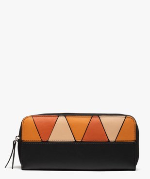 Portefeuille femme à large zip et motifs géométriques vue1 - GEMO (ACCESS) - GEMO