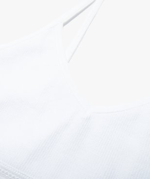 Brassière à fines bretelles en maille côtelée fille vue2 - GEMO 4G FILLE - GEMO