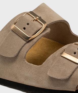 Sandales mules en cuir à semelle anatomique femme - Tanéo vue7 - TANEO - GEMO