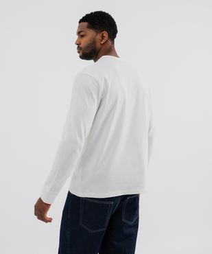 Tee-shirt manches longues et col rond en coton résistant homme vue3 - GEMO (HOMME) - GEMO