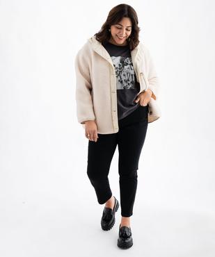 Tee-shirt manches courtes imprimé coloris unique femme grande taille vue4 - GEMO (G TAILLE) - GEMO