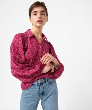 Chemise femme imprimée à manches extra larges vue2 - GEMO(FEMME PAP) - GEMO
