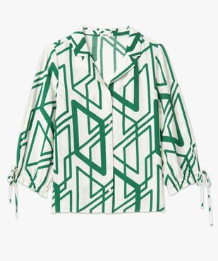Chemise femme en matière texturée et imprimée avec manches 3/4 fantaisie vue4 - GEMO(FEMME PAP) - GEMO