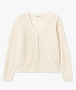 Gilet en fine maille ajourée à boutons fantaisie femme vue4 - GEMO 4G FEMME - GEMO