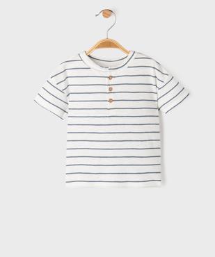 Tee-shirt manches courtes à rayures bébé garçon  vue1 - GEMO 4G BEBE - GEMO