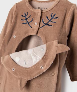 Pyjama en velours ouvert devant motif renne bébé vue2 - GEMO 4G BEBE - GEMO