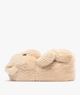 Chaussons femme en volume ours en peluche à pois dorés vue3 - GEMO(HOMWR FEM) - GEMO